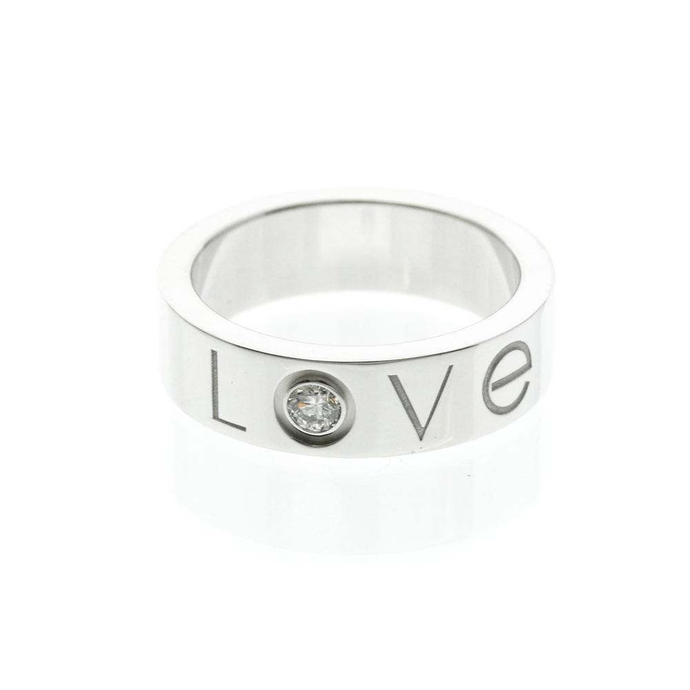 CARTIER Authentic 18k Silver Diamond Love Ring